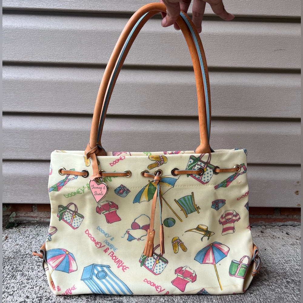 Vintage Dooney & Bourke Miami Beach Canva Tote Bag